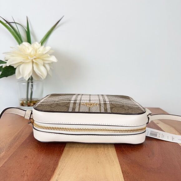 NWT Coach Mini Camera Bag In Signature Canvas‎ With Hunting Fishing Plaid Print - Picture 5 of 7